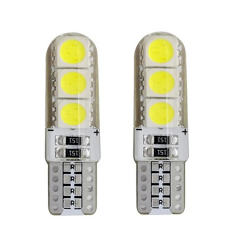 100 шт. лейтес супер яркий T10 светодиодные лампы 194 5050 6 smd DC 12V номерного знака