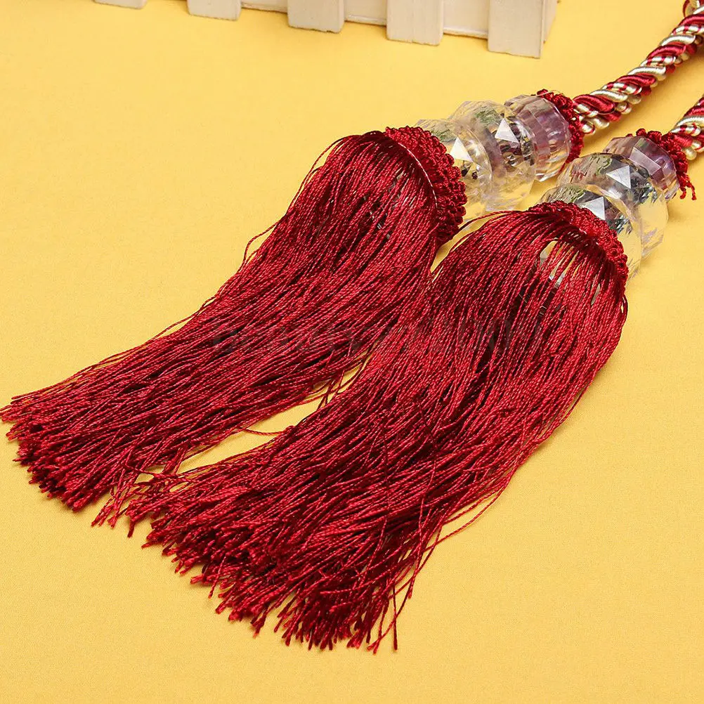 1 пара декоративные шторы с кристаллами и бусинами|tieback curtain|window curtain tiebackcurtain tieback |