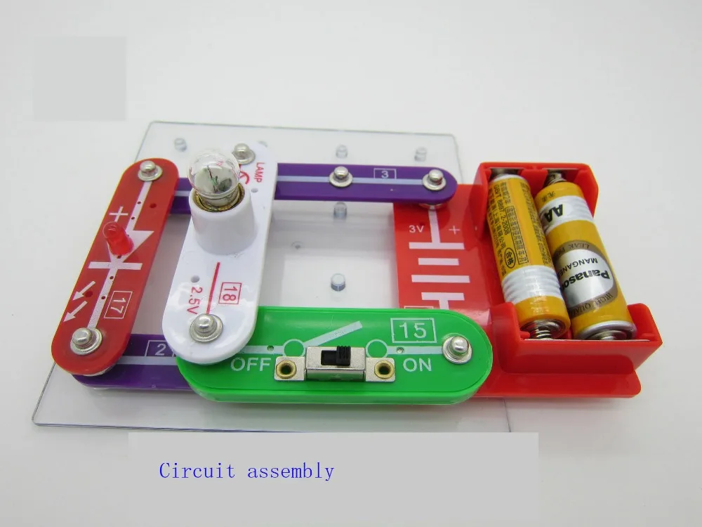 DIY образование электрический блок сборка строительных блоков детская игрушка