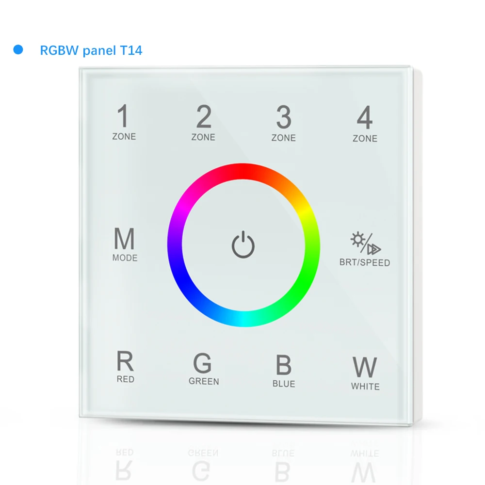 Беспроводная 2,4G DMX512 Сенсорная панель RF Диммер контроллер настенный 4 зоны управления Dim/CCT/RGB/RGBW светодиодные полосы света