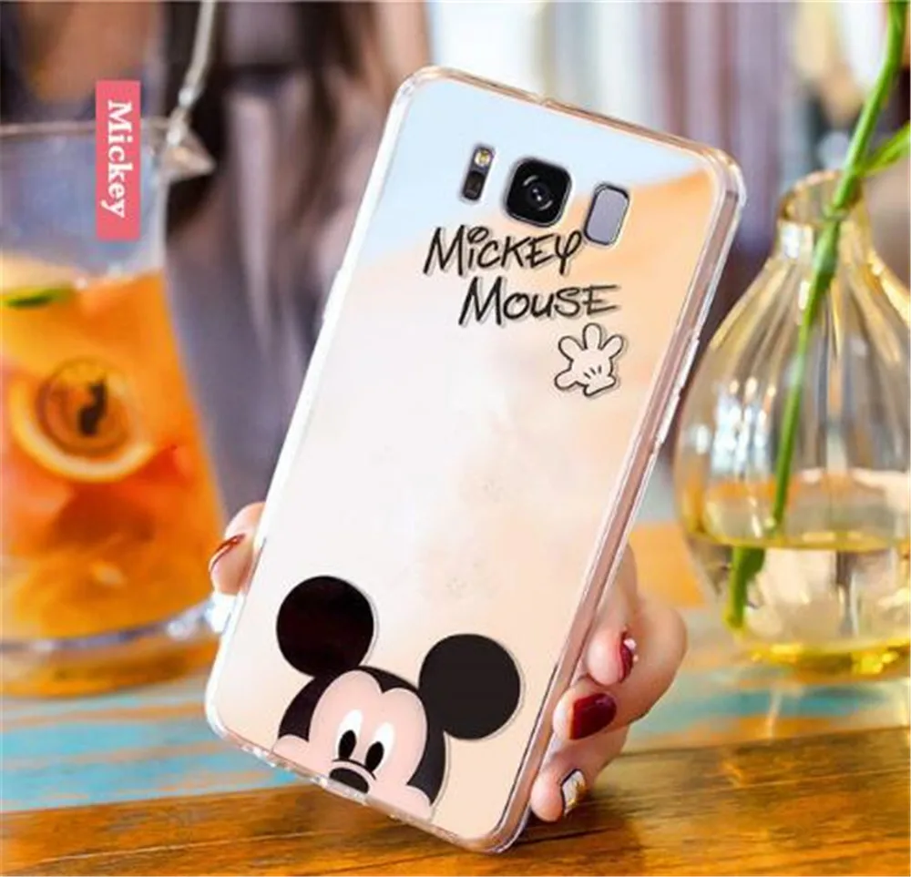 Для samsung S8 случае S9 зеркало с Микки Маусом Минни Hello kitty покрытие мягкий чехол для