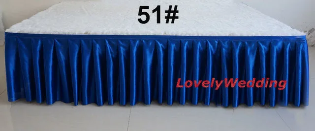 royal blue Ice silk юбка для стола Свадебные занавески для скатерти стол накрыть свадебный этап Таблица Плинтус для праздника Вечерние - Цвет: royal blue