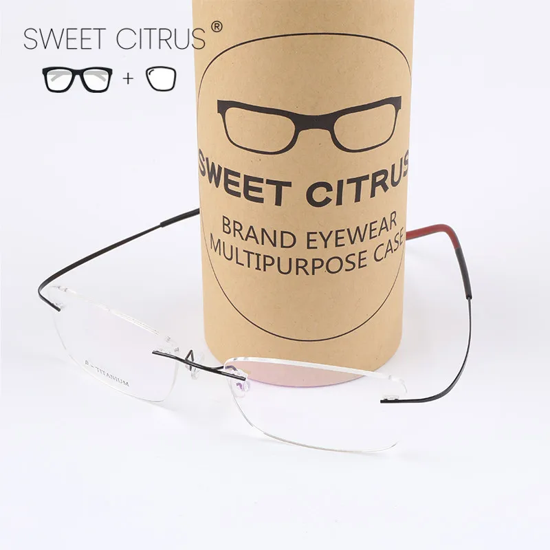 Милые цитрусовые безрамные B титановые очки для женщин оптическая оправа по