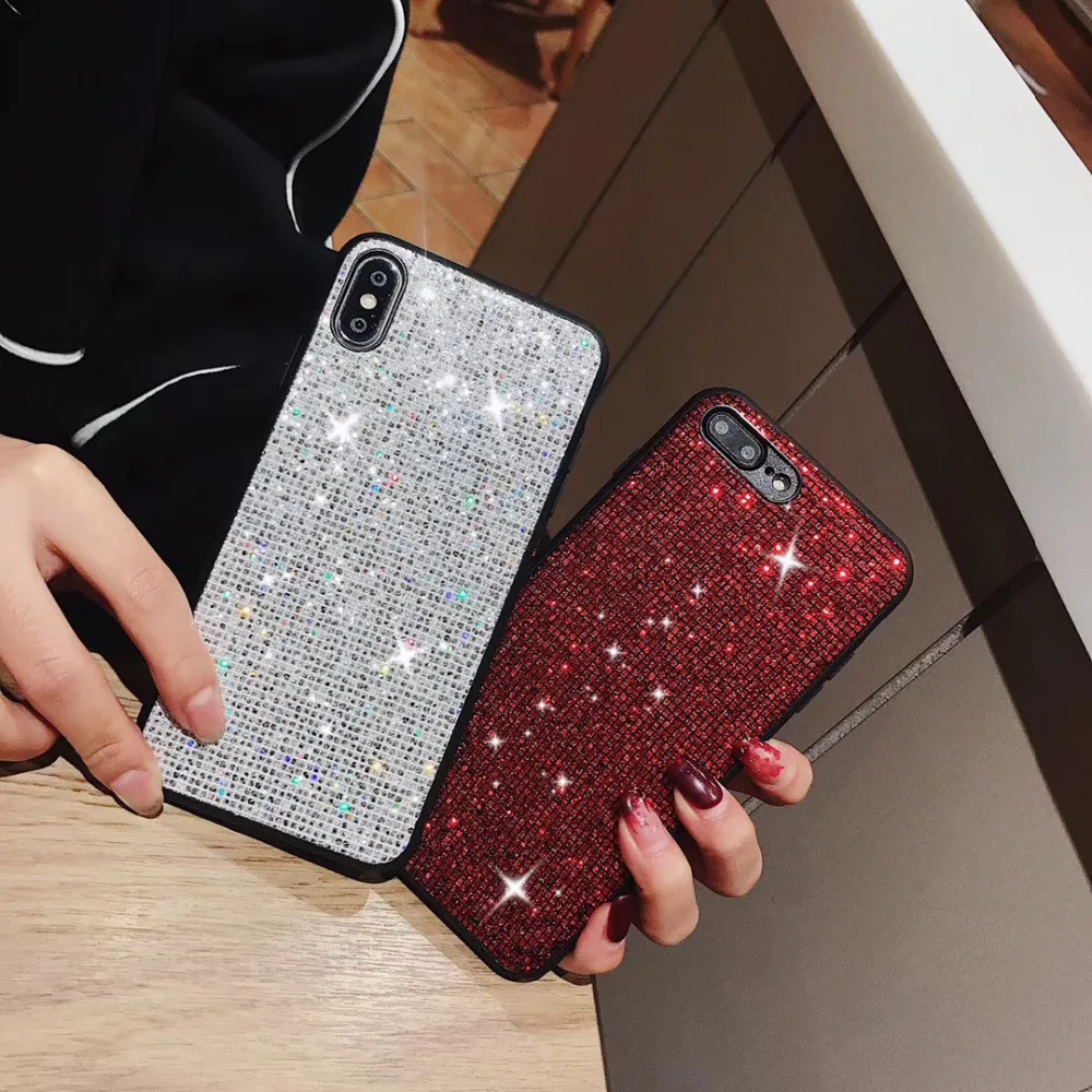 Glitter Bling Case For Iphone 6 6s 7 8 Plus Luxury Soft Tpu Silicone X Xr Xs Max Rhinestone Back Cover Coque |