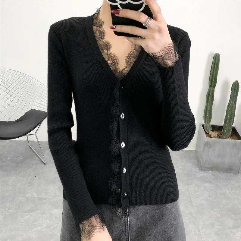 Новинка 2018 весенний женский свитер OHCLOTHING пальто с воротником swecardigan V-образным