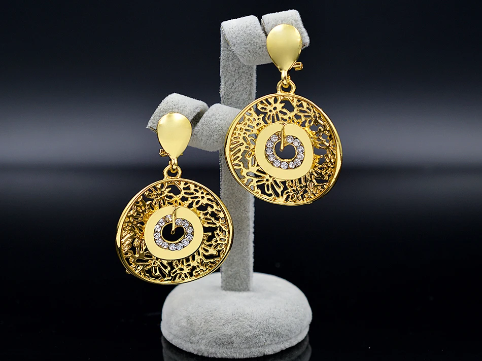 Sunny Jewelry, классические круглые Ювелирные наборы для женщин, серьги, ожерелье, циркониевые Цветочные Ювелирные наборы для свадьбы, помолвки