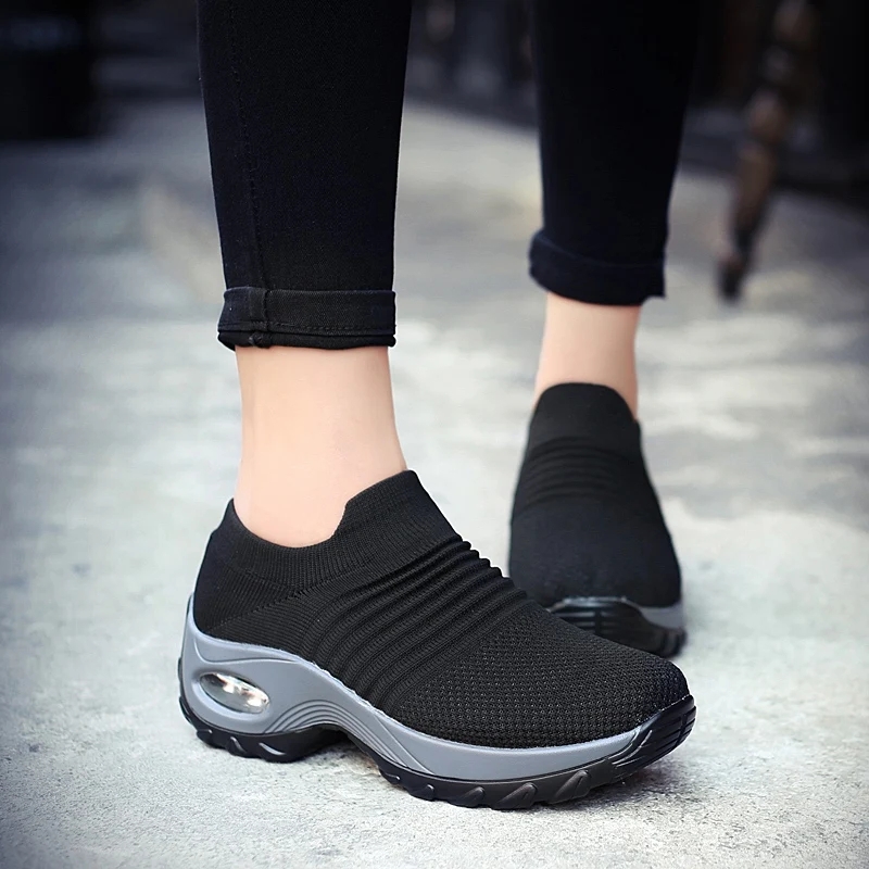 2019 из дышащего материала без шнуровки женские туфли на каблуке Zapatos De Mujer Женская