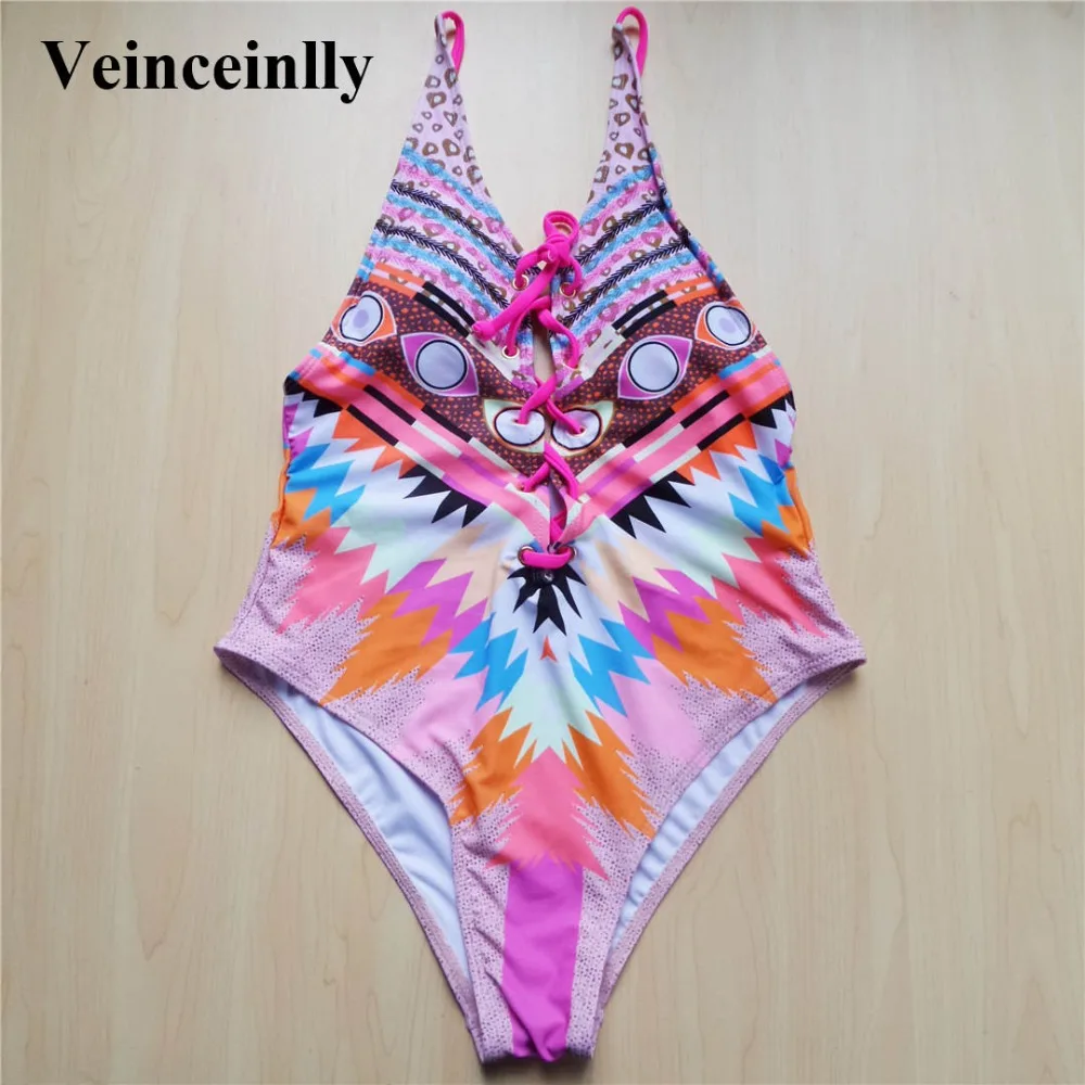 Новинка 2018 пикантный слитный купальник на шнуровке женский с открытой спиной