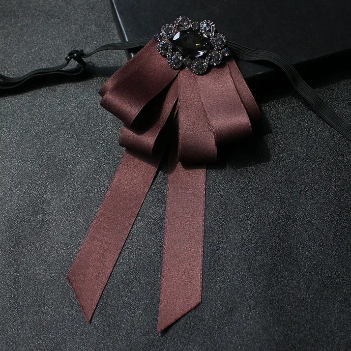 Rhinestone Bow tie Британский мужской женский Шелковый атласный бант из ленты, галстук-платок, роскошный галстук для жениха, бизнес, Свадебная вечеринка, сплав, кристаллы, стразы, галстук-бабочка - Цвет: Rhinestone Bow tie