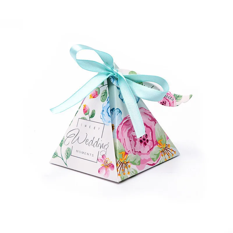 

Flower Flamingo Words Pattern Gifts Box Wedding Christmas Party Favors Candy Packaging Jewelry Box With Drawstring Ribbon Rope