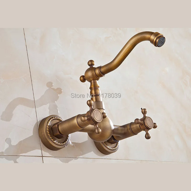 Смеситель для ванной комнаты смеситель из античной латуни двойного дизайна