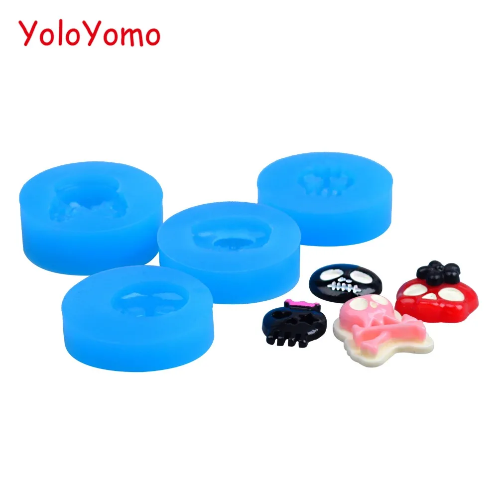 P075YL P077YL P695YL P696YL Хэллоуин Череп Силиконовая форма-для формы на конфеты шоколада