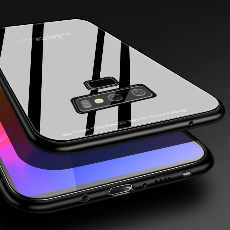 Роскошный стеклянный чехол для Samsung Galaxy S9 S8 Plus S7 Edge Note 9 8 J4 J6 2018 J5 J7 J3 Pro задняя