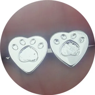 heart paw Золотые серебряные женские серьги, женские серьги, лебедь, собаки, лапа, животное, этнические, Boho ювелирные изделия, шикарные, рождественские, для детей, любимого питомца, подарок, серьги-гвоздики - Окраска металла: heart paw