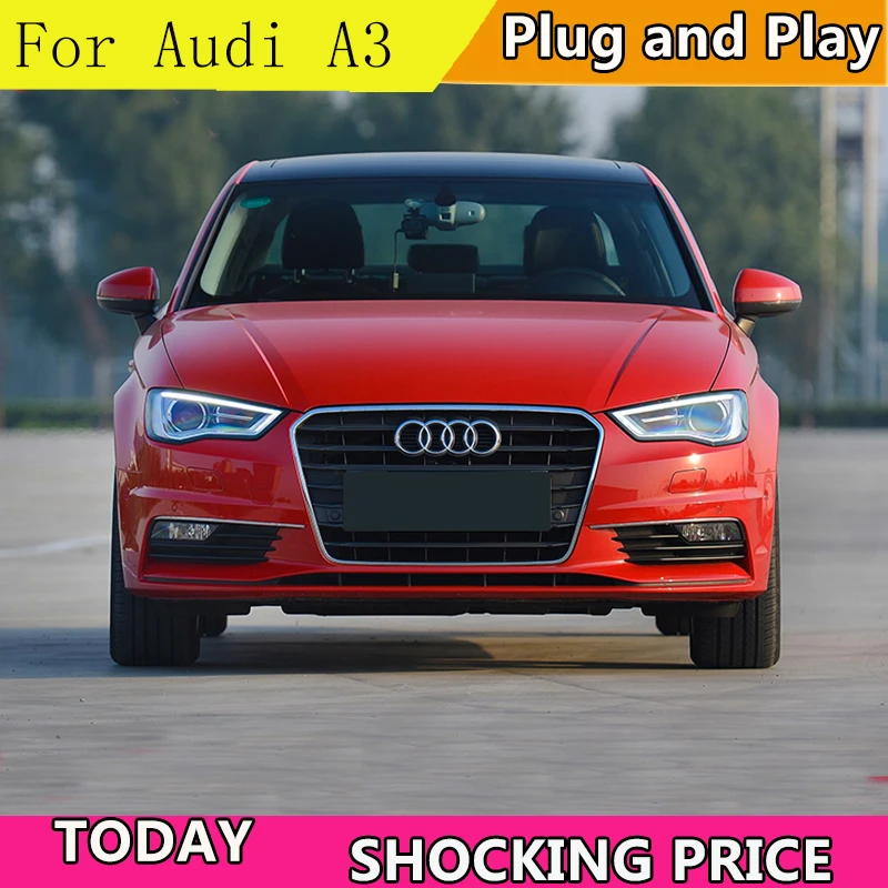 Doxa автомобильный Стайлинг для AUDI A3 фары- для A3 фары светодиодные DRL передние Биксеноновые линзы двойной луч HID комплект