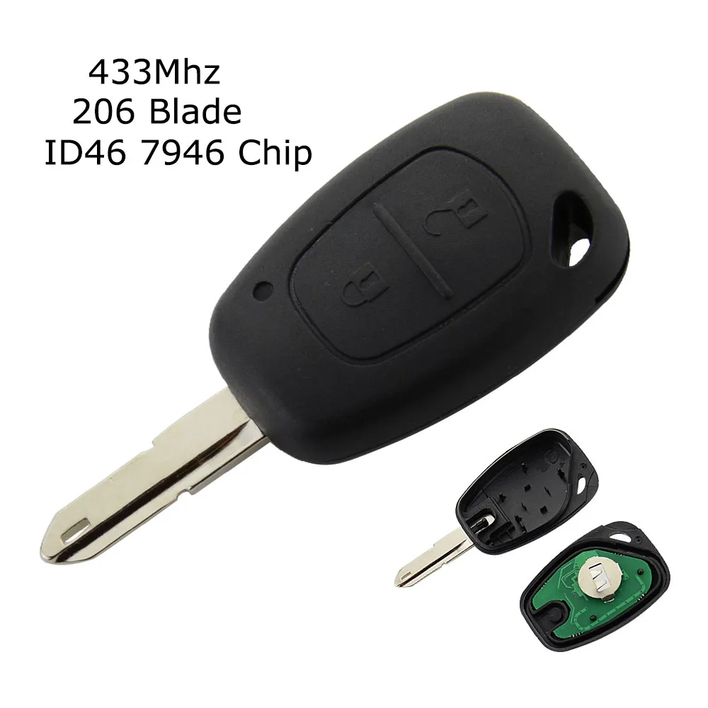 OkeyTech для Renault Clio Duster Megane Автомобильный Дистанционный ключ 2 кнопки 433 МГц ID46 PCF7946