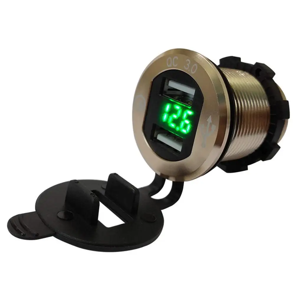 3 SOONHUA QC3.0 Dual USB Автомобильное зарядное устройство с светодиодный экран водонепроницаемый смарт авто мобильный телефон зарядное устройство адаптер для iPhone 7 samsung - Цвет: 3