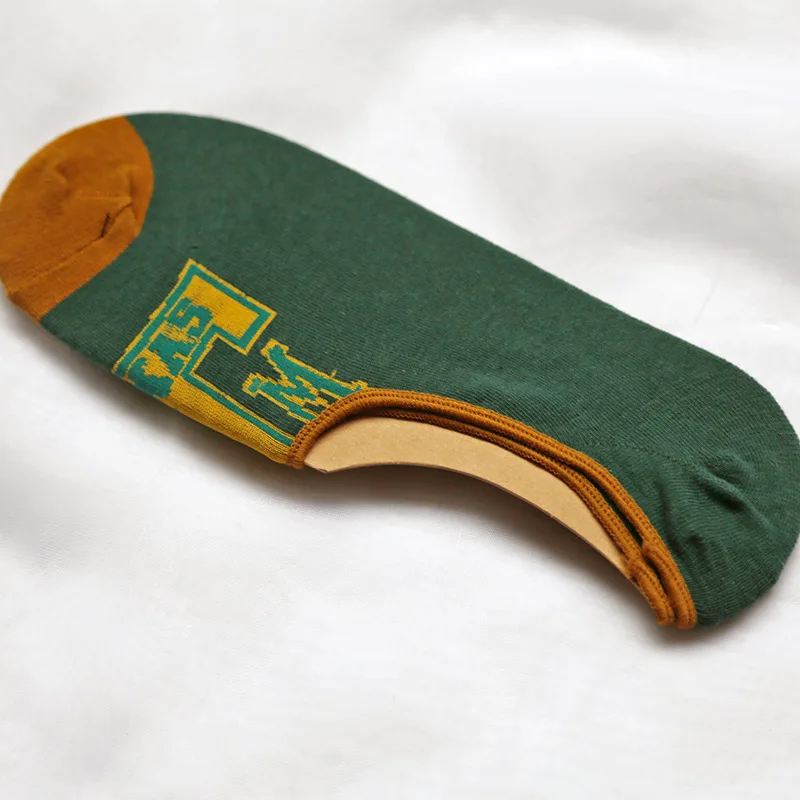 Новые мужские хлопковые летние носки-башмачки с индивидуальными буквами