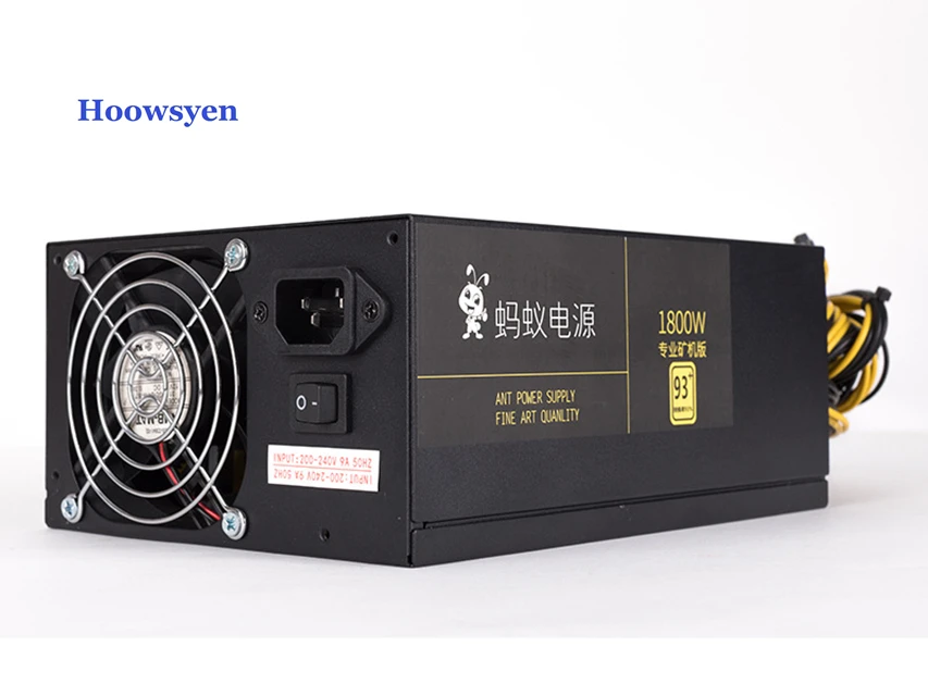 ASIC добыча случае установка сервера мощность 1800 Вт Antminer S9 L3 + D3 S7 A740 A741 E9T9
