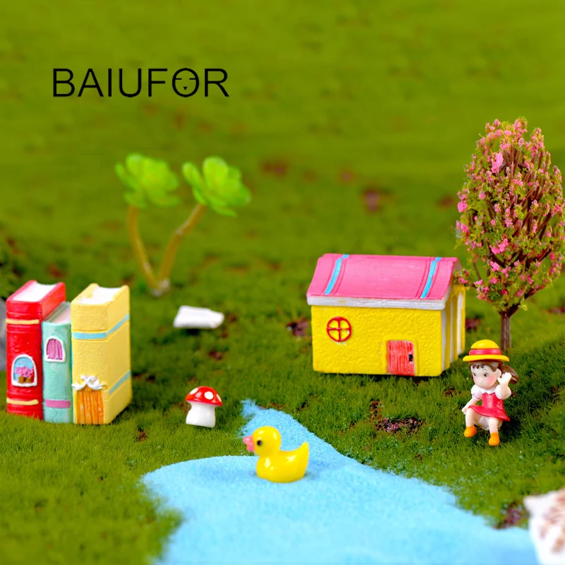 BAIUFOR искусственная смола мультяшный книжный дом Волшебная сказочная кабина