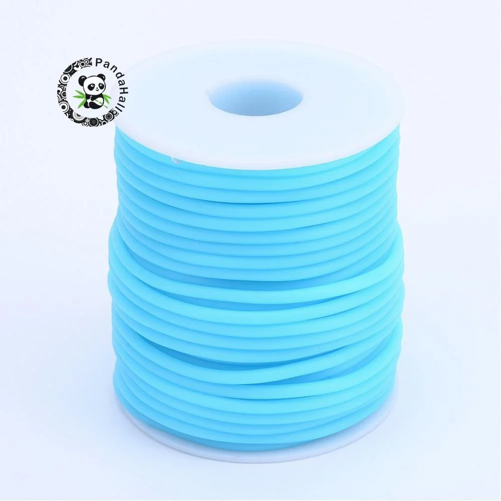 Deep Sky Blue Pandahall 50 м/рулон 2 мм ПВХ полые трубы трубчатый резиновый шнур резьба обернутая с белым пластиковым золотником для изготовления ювелирных изделий отверстие: 1 мм - Цвет: Deep Sky Blue