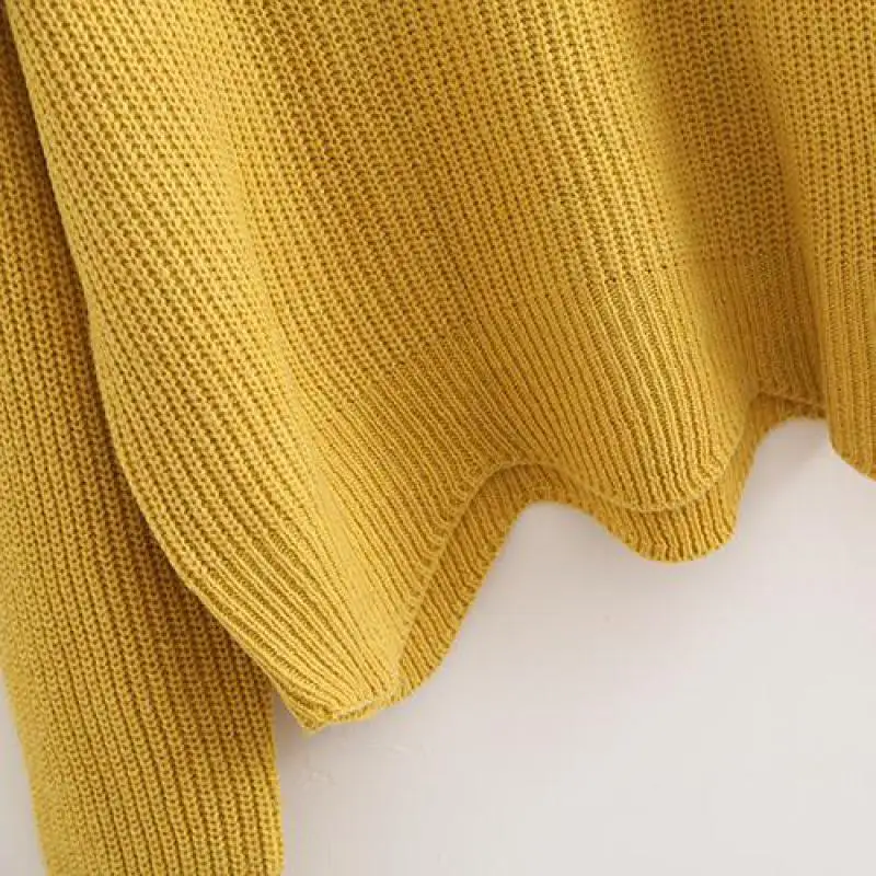Yan Qing Huan 2018 New Spring Fashion Irregular Loose Pullover Sweater Casual Long Sleeve Short Paragraph Wild Korean | Женская одежда