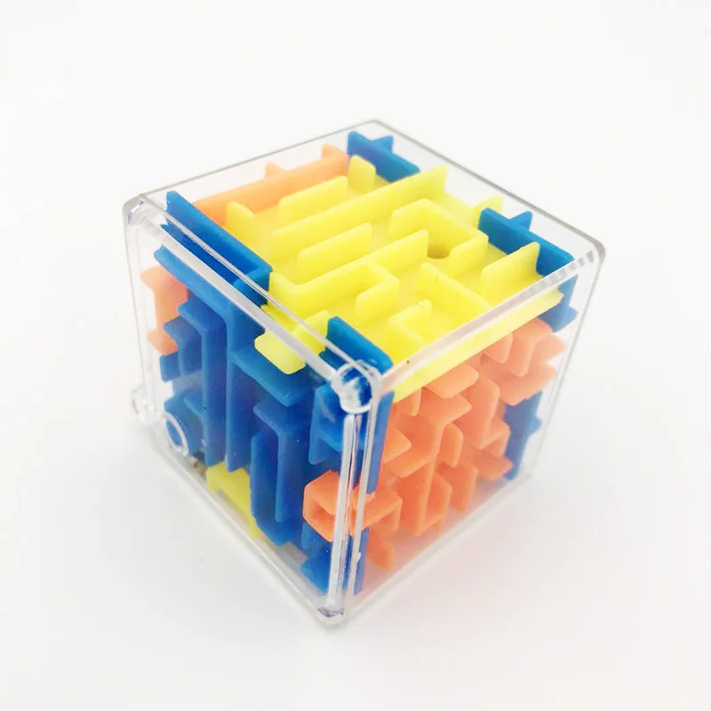 3D куб головоломка Лабиринт стальной шар игра игрушки чехол коробка забавная для