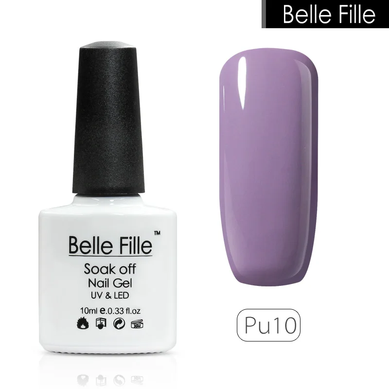 Belle Fille романтический фиолетовый Цветной Гель лак био Гели Soak Off Лаки 2018