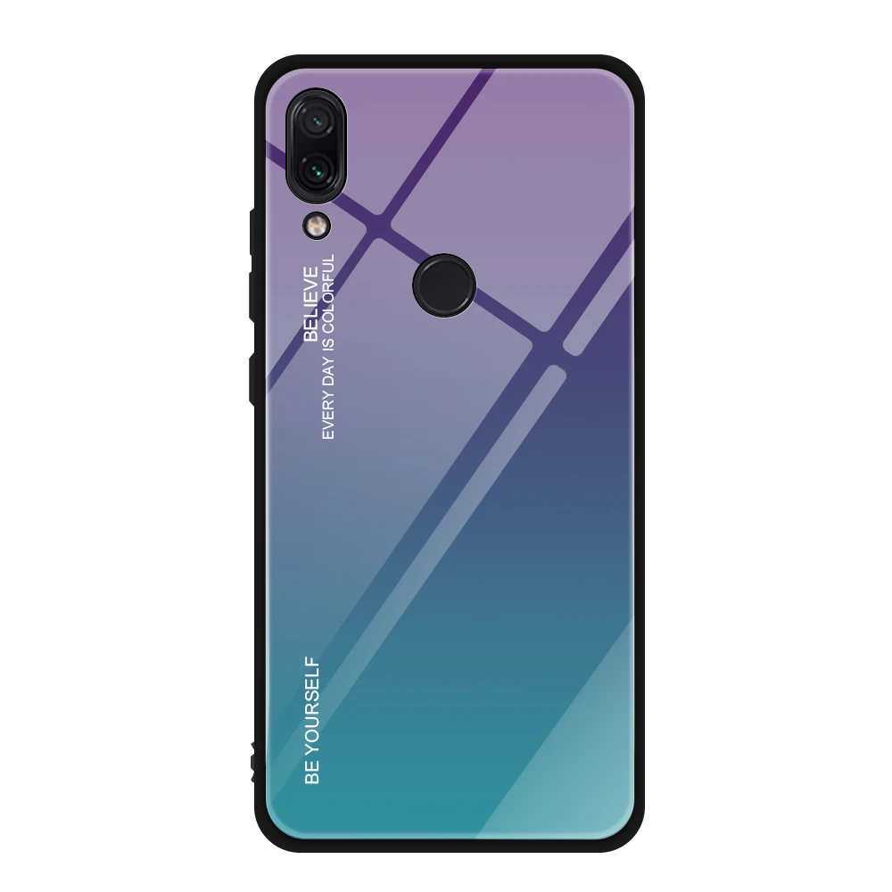 03 Градиентный чехол из закаленного стекла для телефона для Xiao mi Red mi Note7 Note 7 Pro, чехол для xiomi Red mi Note 7 Pro 7Pro, Роскошный чехол - Цвет: 03