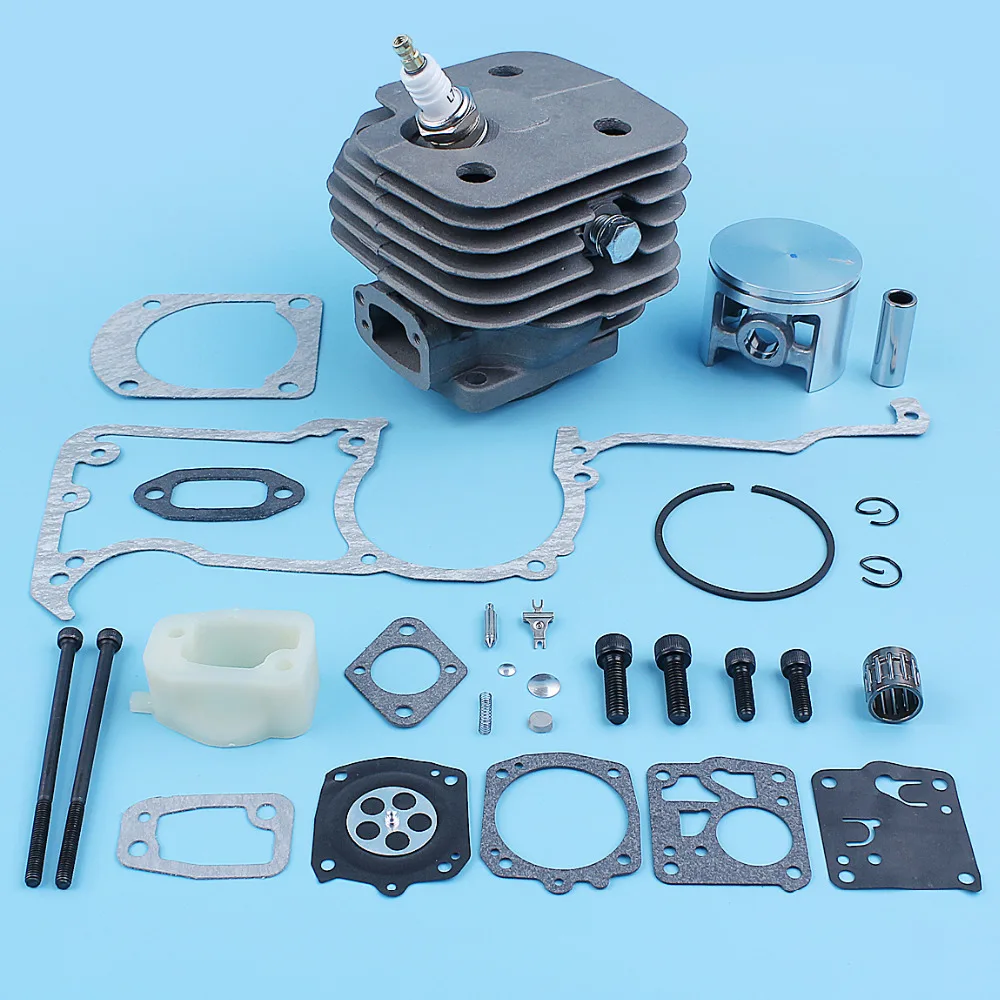 

52 мм Большой Диаметр цилиндра комплект прокладок поршня для Husqvarna 162 266 266SE бензопила Впускной распорный болт игольчатый подшипник комплект ...