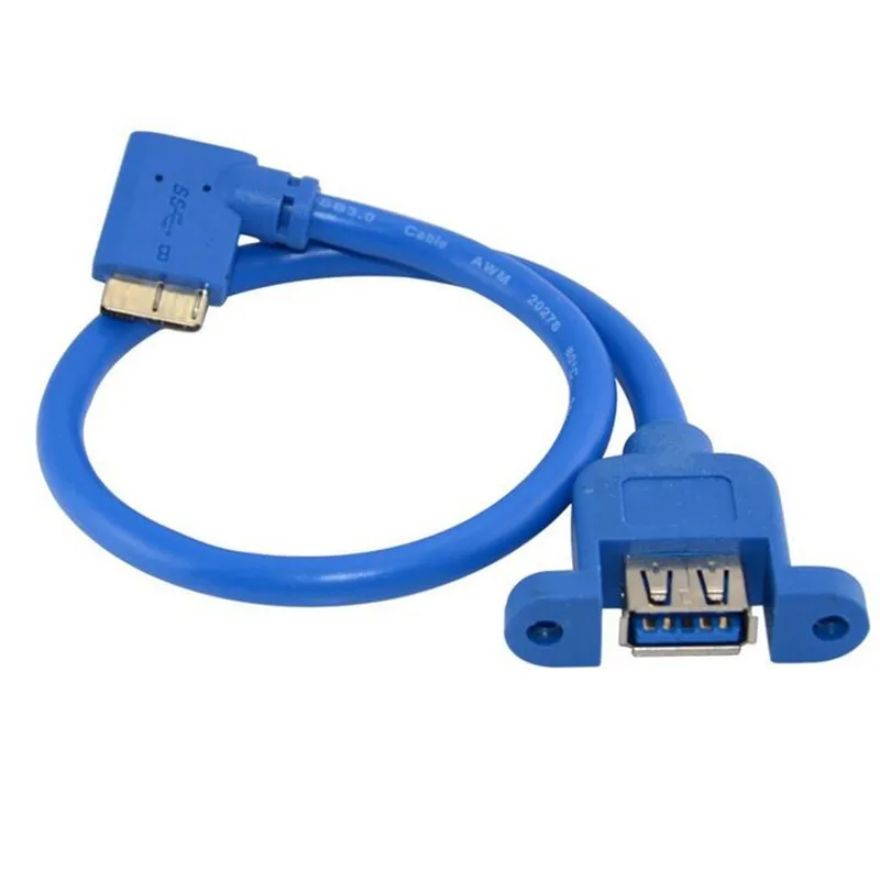 30 см Панель Крепление Женский USB 3 0 влево угловой микро B Мужской удлинитель |