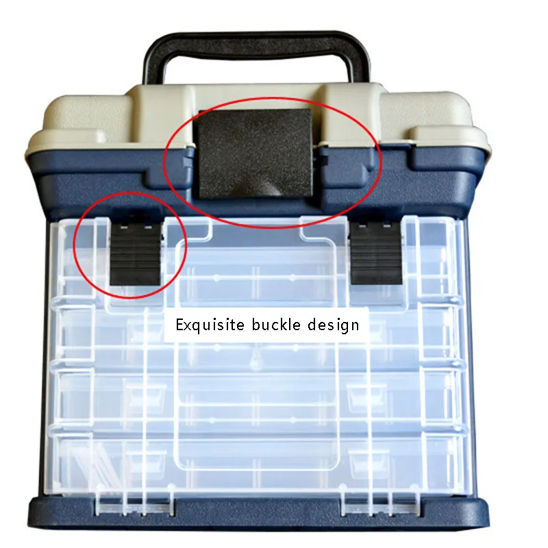 

5 Layers PP+ABS Plastic Fishing Tackle Box Handle Fishing Box Carp Fishing Tools Fishing Accessories