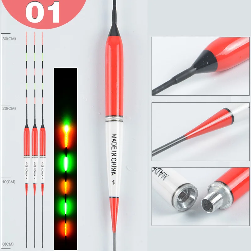 

WLPFISHING 3pieces/lot Fishing Floats Balsa Light Wood Luminous Floats High Waterproof Night Light Fishing Tackles Gifts