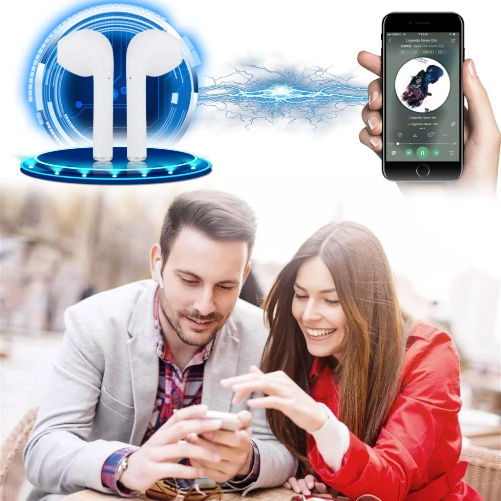 Мини I7S Беспроводная Bluetooth гарнитура спортивные наушники приемник стерео для iPhone