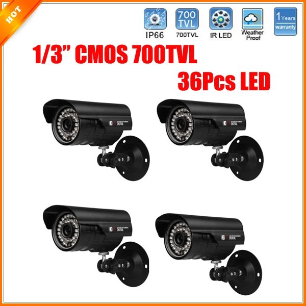 4 шт./лот 36 шт. светодио дный камера безопасности высокого качества цвет 700TVL