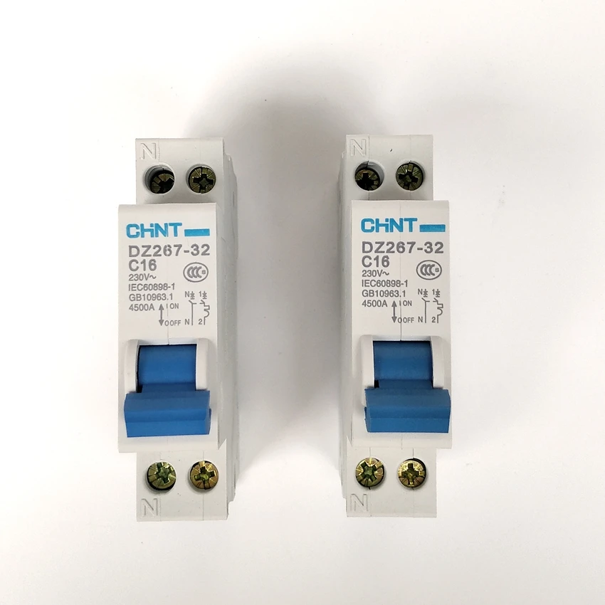 CHINT DPN 1P + N 16A MCB Двойной вход и выход воздуха DZ267 C16A Мини выключатель|circuit breaker|mini circuit