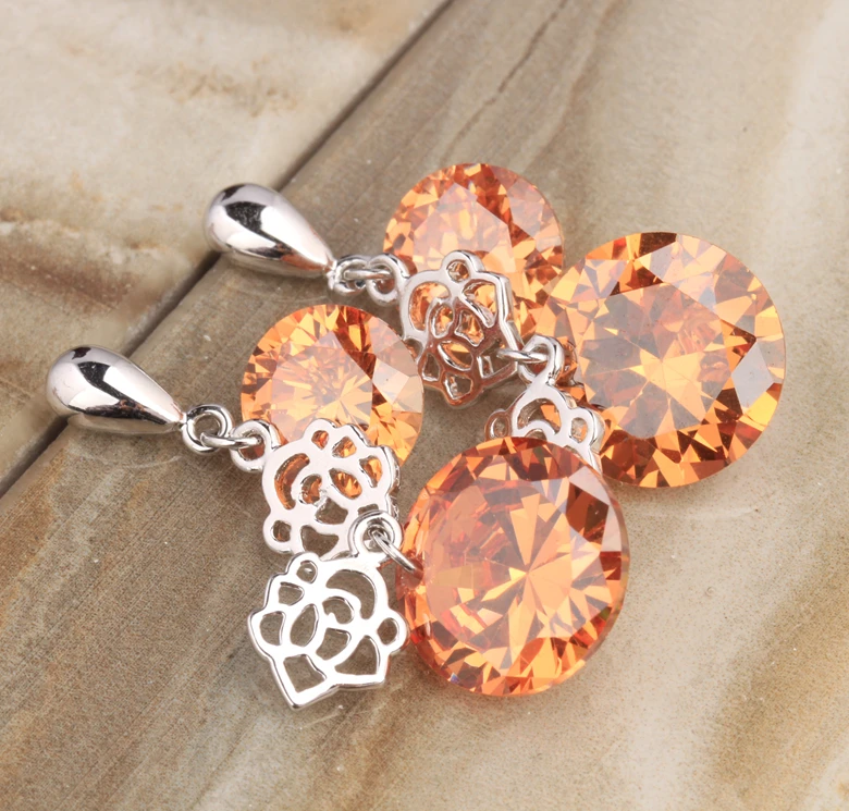 Великолепный шампанское коричневый оранжевый Morganite multigems 925 серебро Мода падение