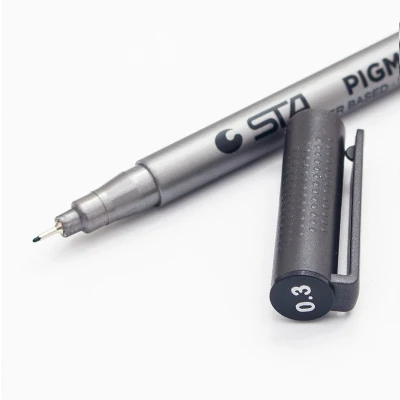 Neelde Микрон ручка мягкая кисть Ручка для рисования черные Copic маркеры 005 01 02 03 04 05 08 1,0 кисть графический дизайн ручка художественные маркеры - Цвет: 0.3mm
