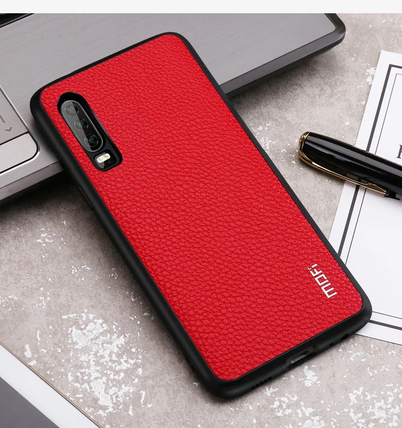 Для huawei P30 чехол Mofi для huawei P30 Lite чехол Pro обложка на заднюю панель из искусственной кожи для huawei P 30 Pro Lite против следов от пальцев Красный