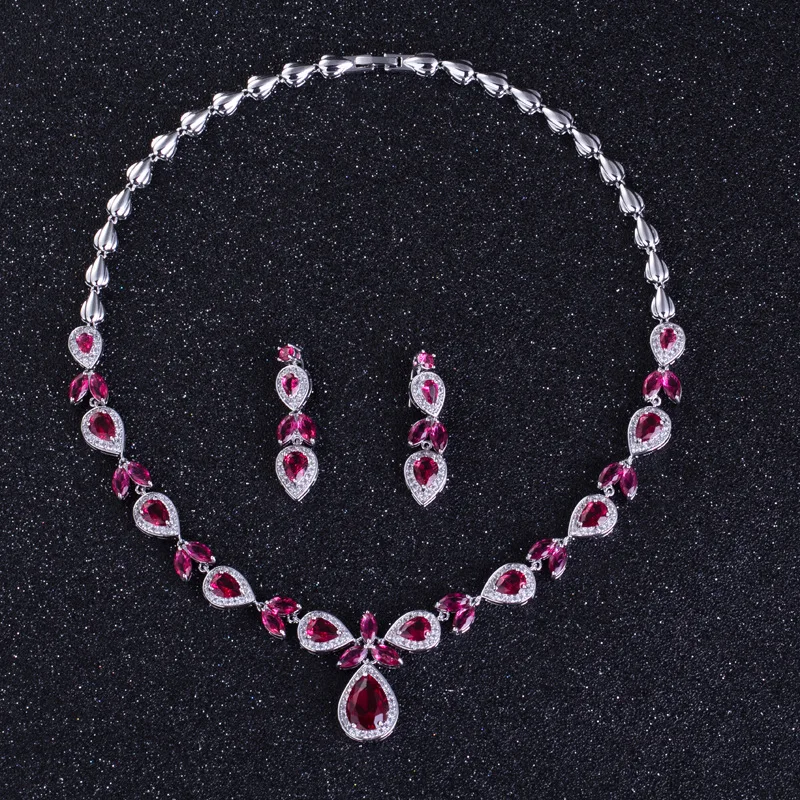 Комплект из колье и серёг с австрийскими кристаллами | Украшения аксессуары