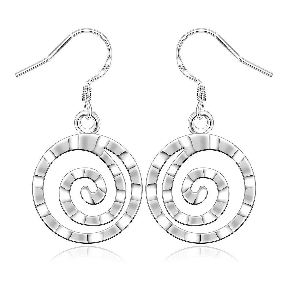 Серебряные Круглые Форма мотаться Hook Серьги Романтический Посеребренная Для