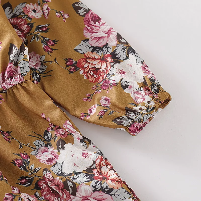 Комбинезон с цветочным рисунком; одежда для маленьких девочек; roupa infantil; для детей 1-4 лет