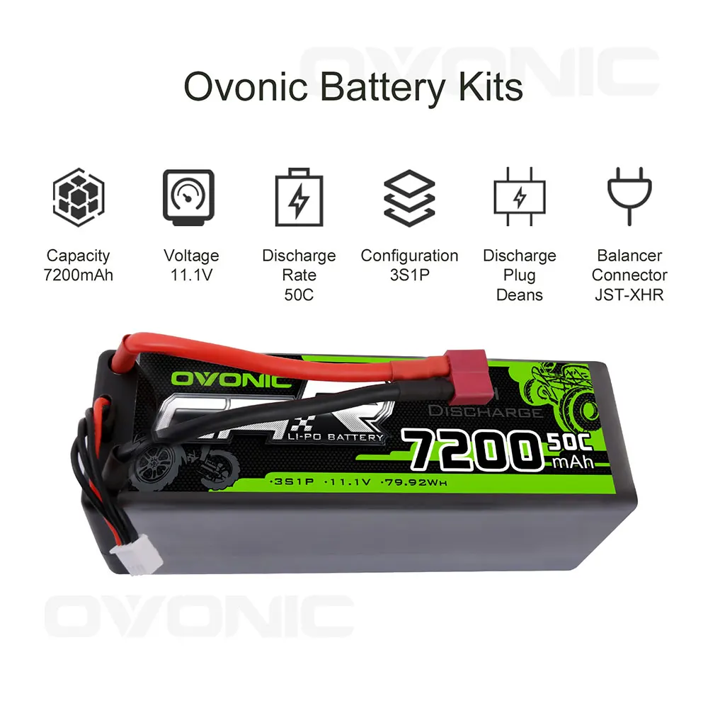 Ovanic 7200mAh 3S1P/11 1 V Lipo батареи упаковка Deans Жесткий Чехол питание для осевой гонки Redcat