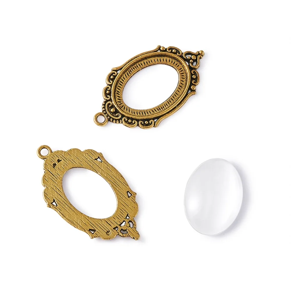5Set Cabochon Base Setting Charms Pendant Bezel Settings Fit Cameo and Clear Glass Cabochons for Jewelry DIY | Украшения и