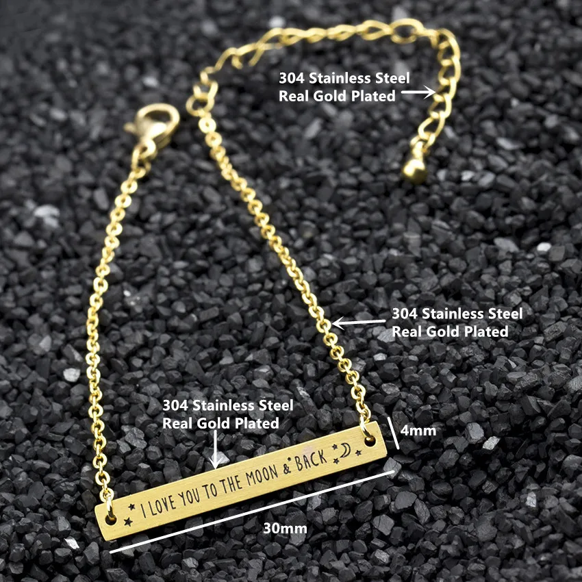 Оптовая продажа 10 шт. Нержавеющая сталь Шарм Для женщин jewelry минимализм золото