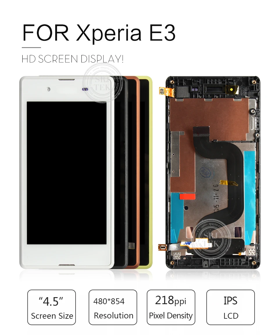 Протестированный 4,5 ''854x480 дисплей для SONY Xperia E3 lcd сенсорный экран дигитайзер lcd для SONY Xperia E3 дисплей D2203