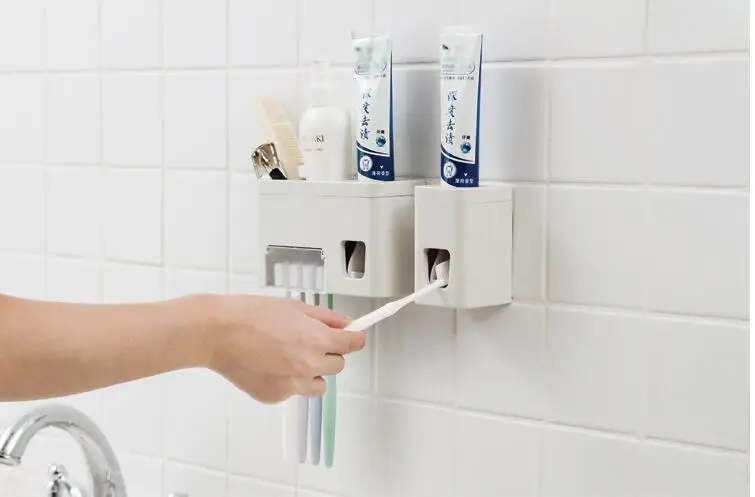 1PC Hot Sale Automatic Toothpaste Dispenser Family Toothbrush Holder set High Quality Bathroom Sets LF 252 | Дом и сад
