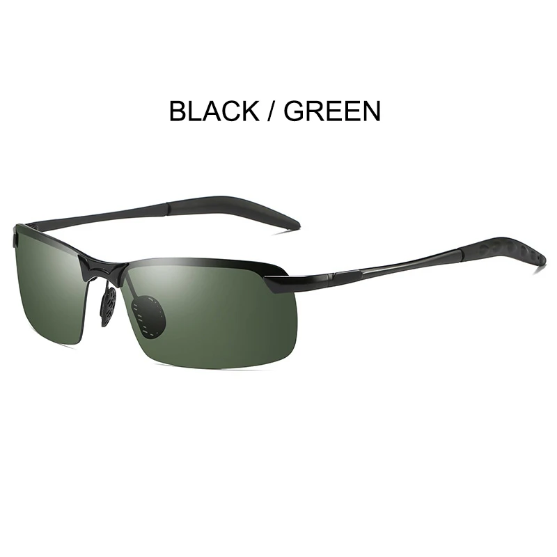 Black dark green SIMPRECT фотохромные солнцезащитные очки мужские поляризованные UV400 высококачественные металлические очки для вождения Модные брендовые дизайнерские очки - Цвет линз: Black dark green