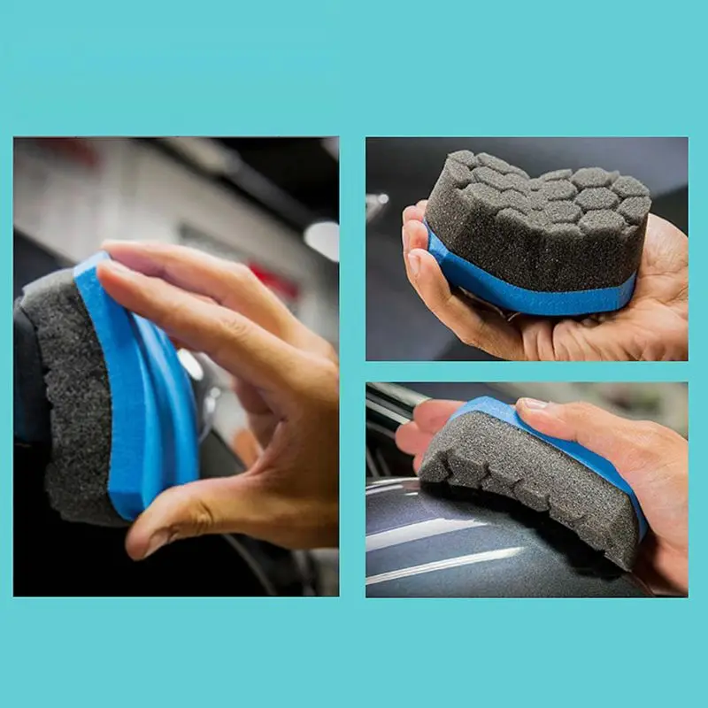 

Car wash Sponge Paint Care Detailing Cleaning Tool Wax Foam Polishing Sponge Soft Professional Hex Waxing Buffing Applicator Pad
