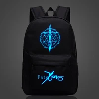 fatestay night anime backpack luminous printing starry sky school bag for teenagers high quality travel rucksack